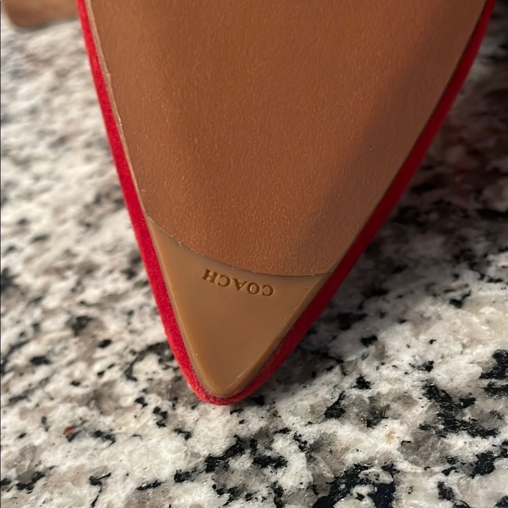 Coach Red Suede Women's Heels Size 10 - Picture 7 of 8